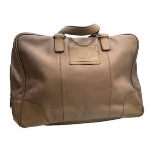 Reiss "Barrington" Taupe Leather Overnight Bag | Briefcase Attache